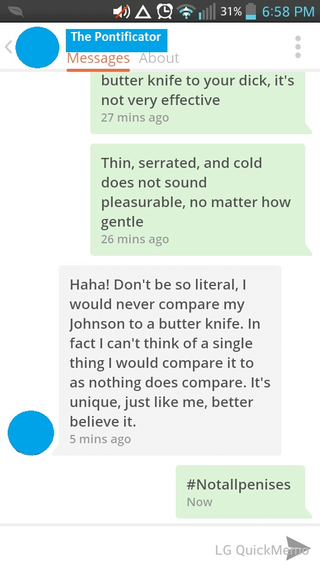 Illustration for article titled Tinder Adventures (Or, as my roommate says, "The Tools of Tinder")